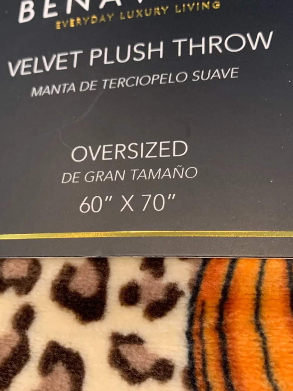 Leopard Pumpkin Velvet Plush Throw Oversized NWT